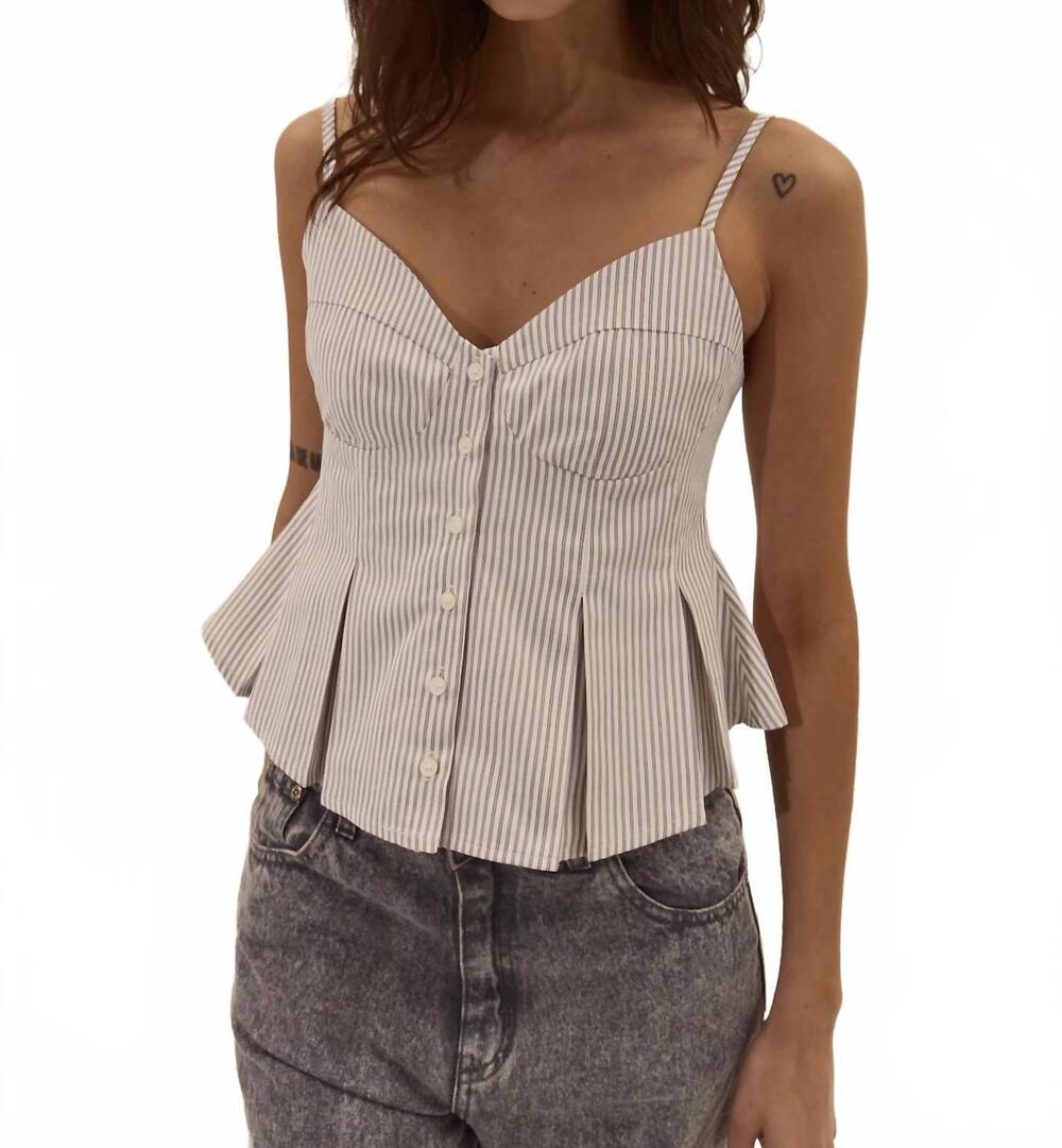 NEW DELUC corvo top in striped olive